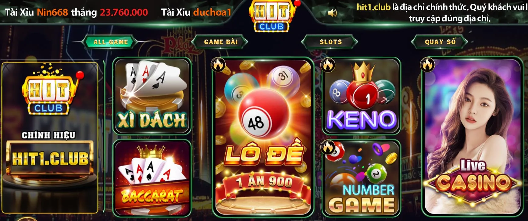 Kho game đa dạng tại Hit Club