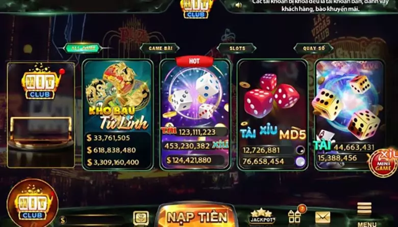 Kho game giải trí hit club cực kỳ đa dạng